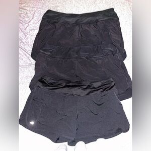 3 pairs black athletic shorts